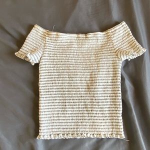 White cropped top